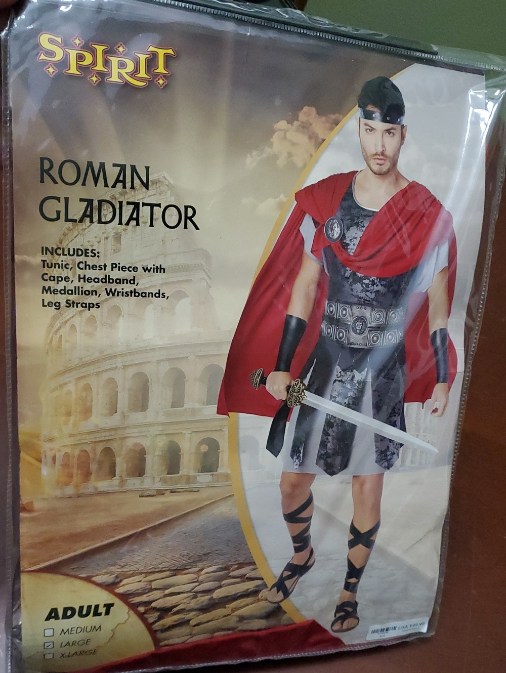 Spirit Halloween Gladiator Roman Soldier Adult Costume, Size Large - Picture 3 of 9